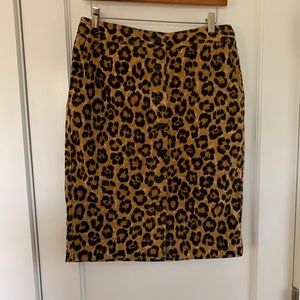 Lauren RL leopard print button down pencil skirt